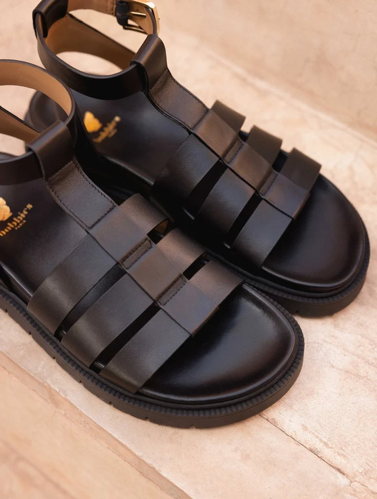 NELLIE - PASSION BLACK - FLAT SANDAL