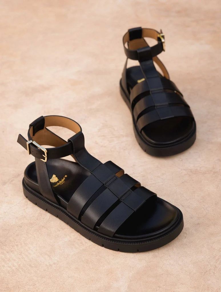 NELLIE - PASSION BLACK - FLAT SANDAL