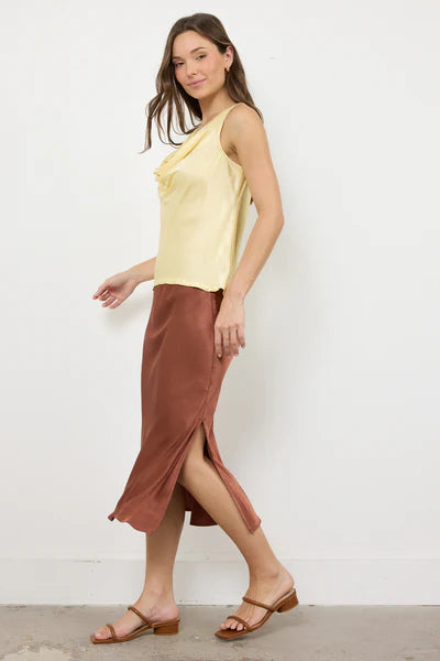 CHARLOTTE SATIN TANK - BUTTER