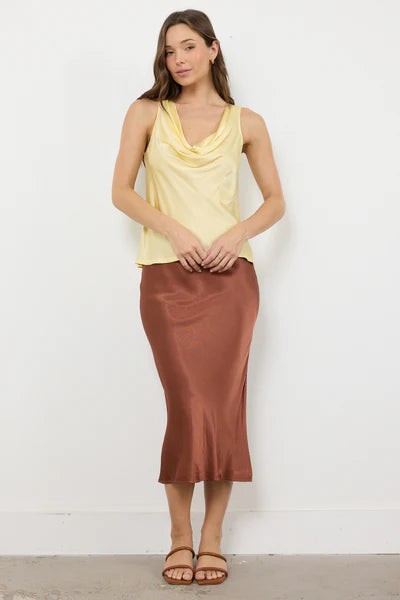 CHARLOTTE SATIN TANK - BUTTER