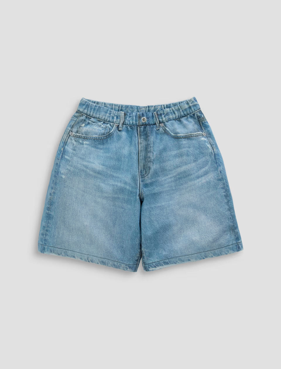 EX-BOYFRIEND OFF-DUTY DENIM SWEATSHORT - SPLASH