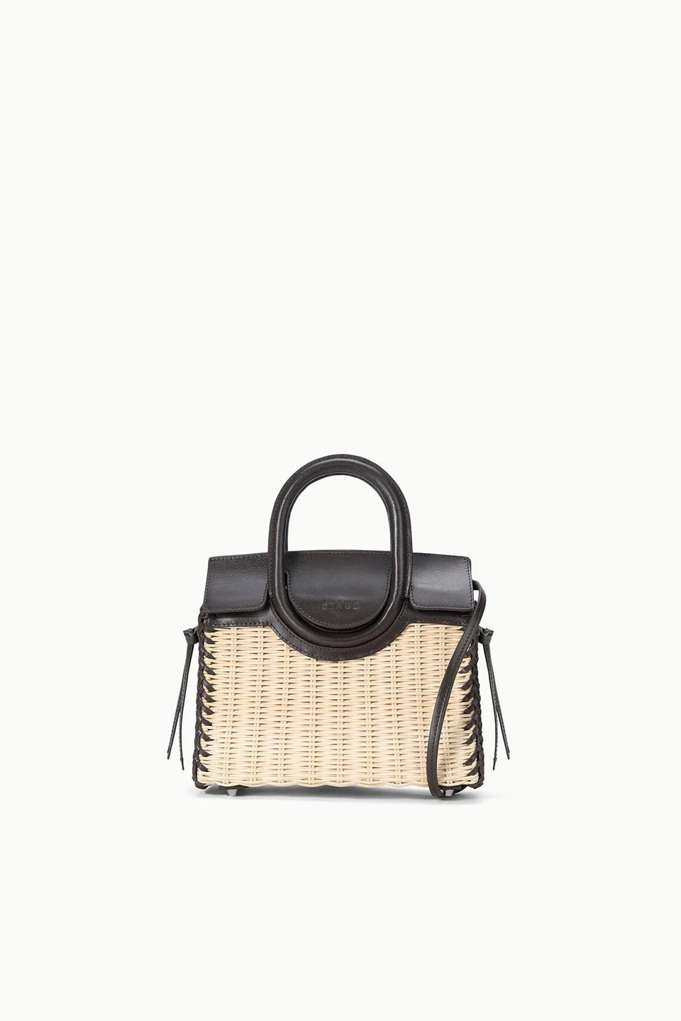MAUDE MINI WICKER CARRYALL - NATURAL/ESPRESSO
