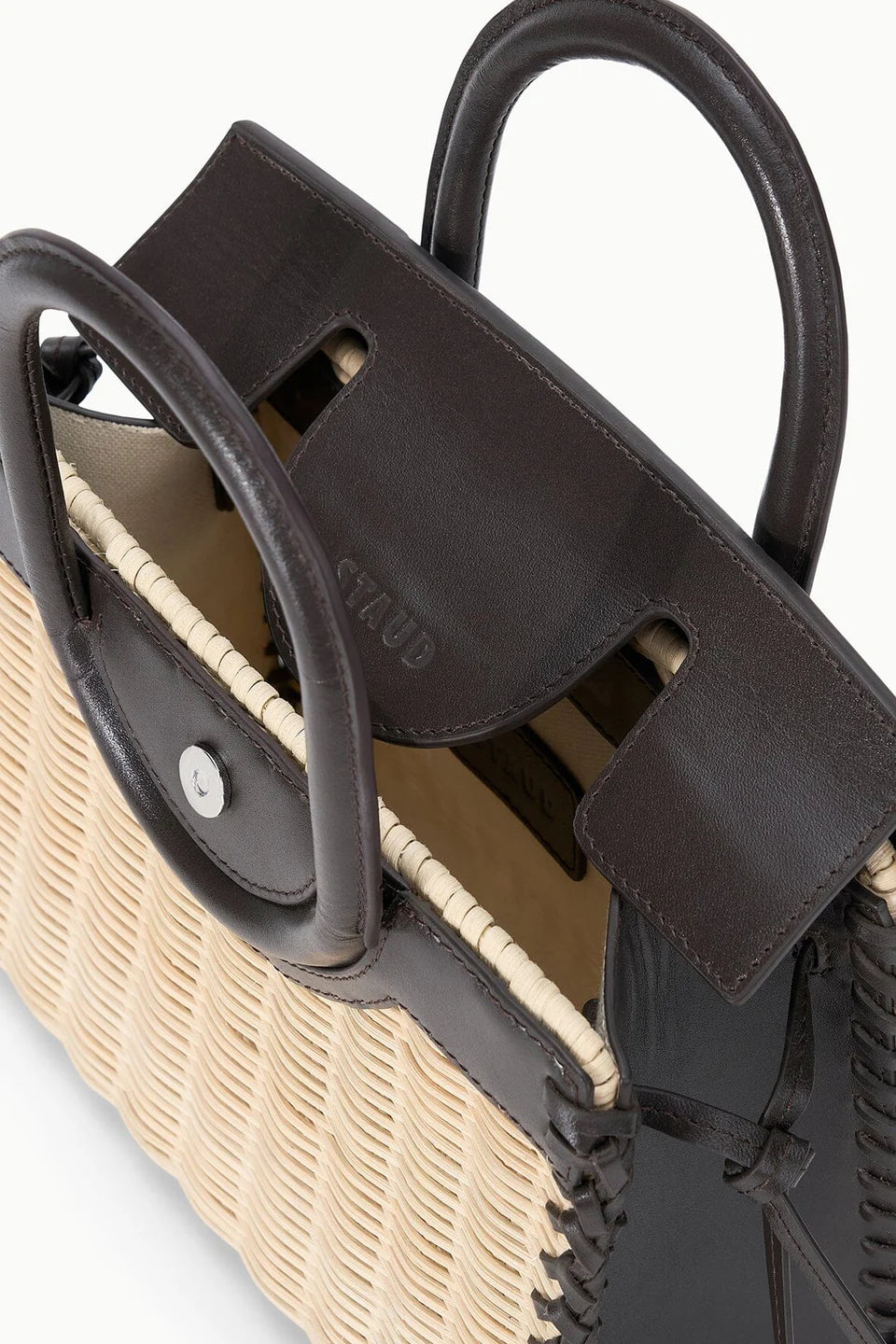 MAUDE MINI WICKER CARRYALL - NATURAL/ESPRESSO