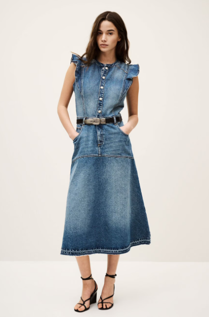 VAYEA - DENIM MIDI DRESS