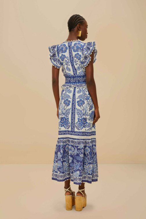 OFF-WHITE SHELL GARDEN MAXI DRESS