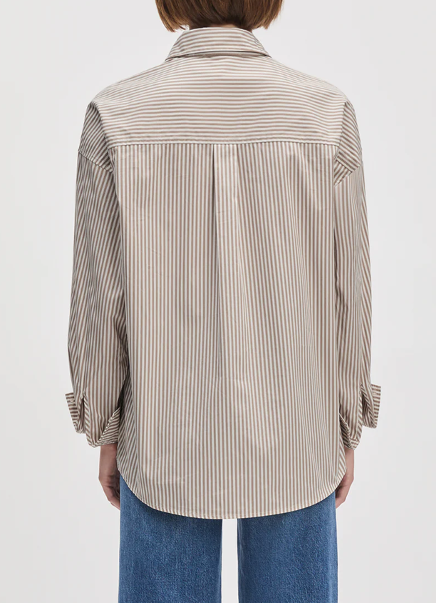 THE BEAU SHIRT - MOCHA STRIPE