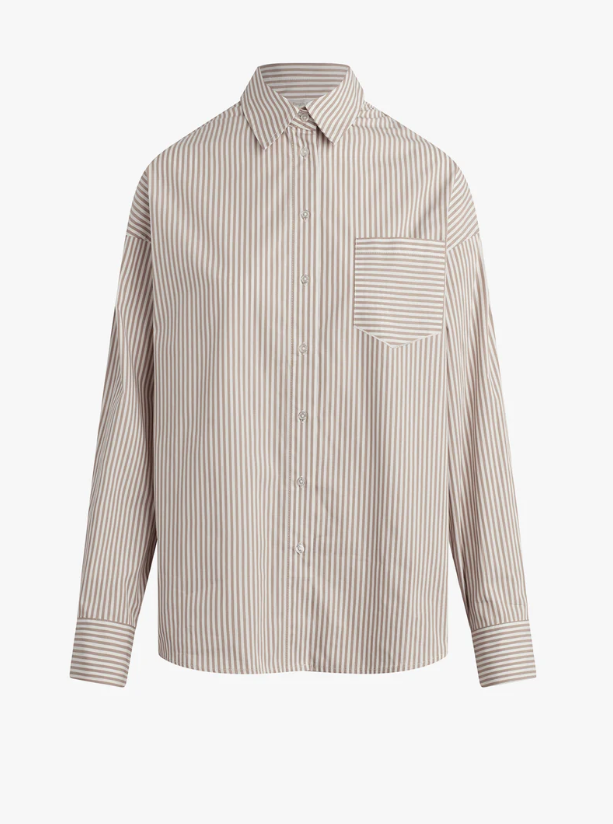 THE BEAU SHIRT - MOCHA STRIPE