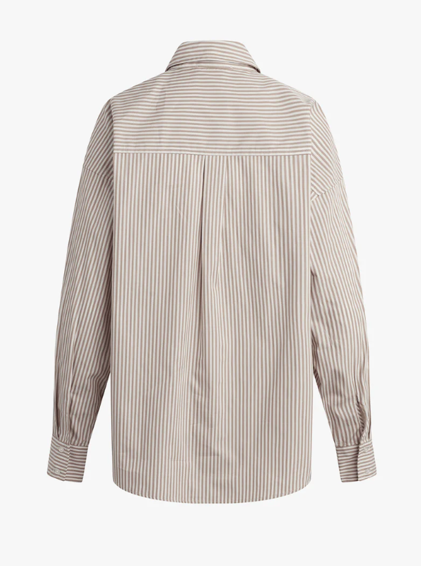THE BEAU SHIRT - MOCHA STRIPE