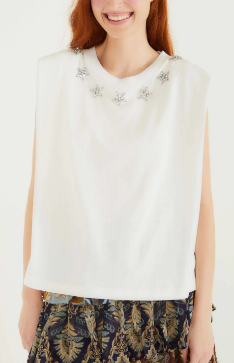 SPARKLING OFF-WHITE T-SHIRT