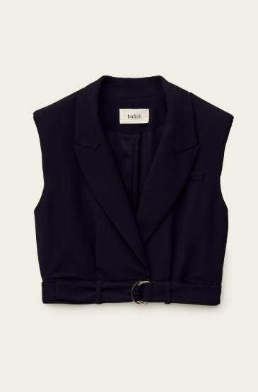 NOVA TOP - LAPEL COLLAR - NAVY