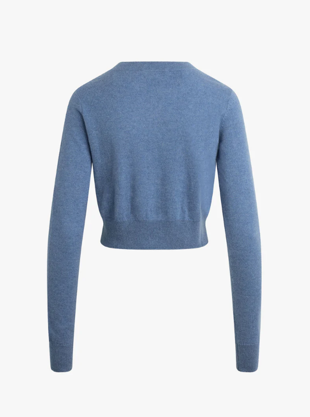 THE CROPPED REBECCA CARDIGAN - RIVER BLUE