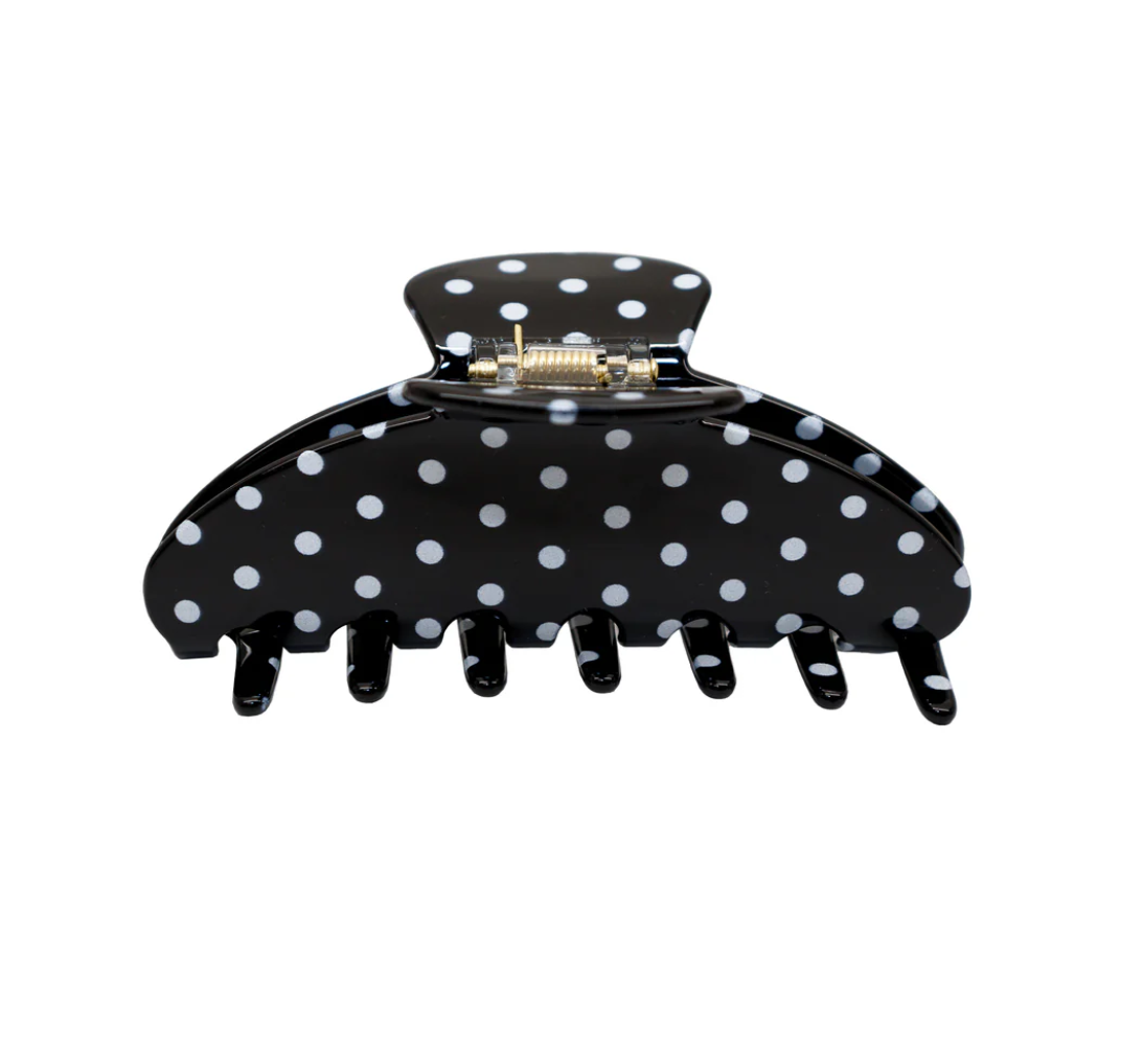 BIG EFFING CLIP IN NOIR POLKA DOT