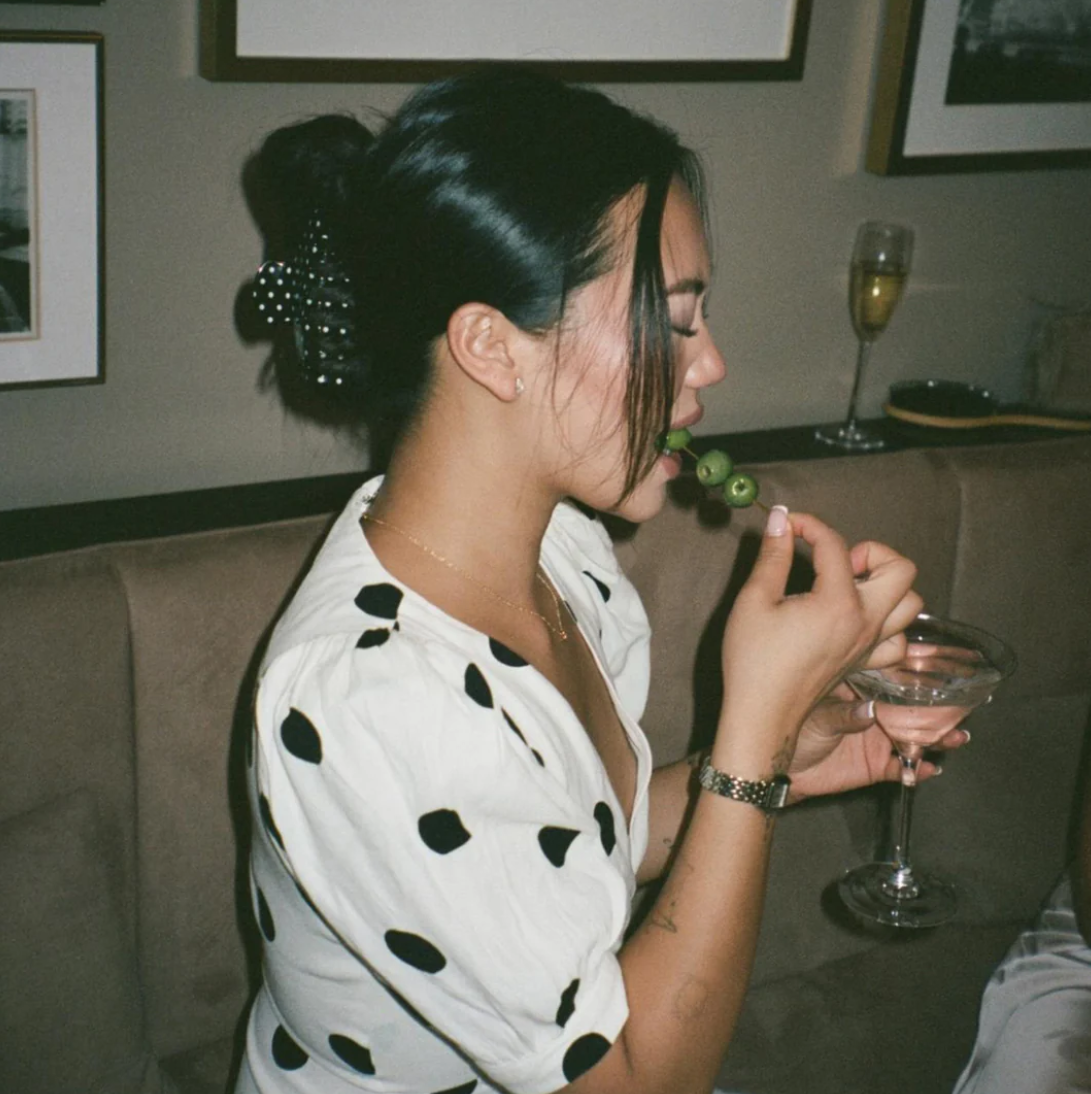 BIG EFFING CLIP IN NOIR POLKA DOT