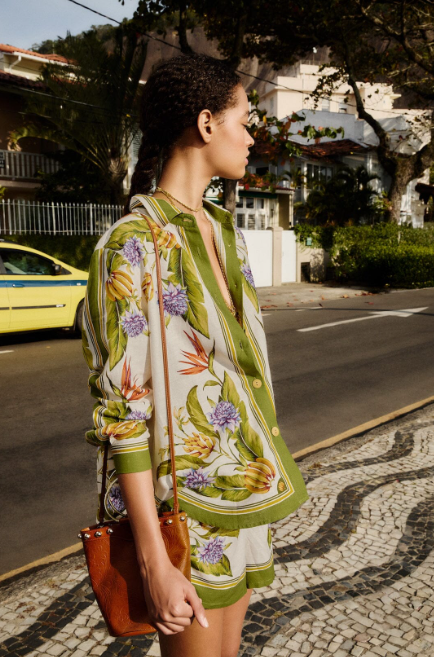 SAND TROPICAL SCARF LENZING ECOVERO SHIRT