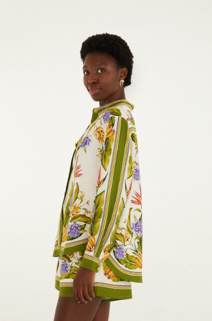 SAND TROPICAL SCARF LENZING ECOVERO SHIRT