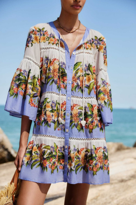 LIGHT BLUSH HILO STRIPES MINI DRESS