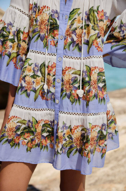 LIGHT BLUSH HILO STRIPES MINI DRESS