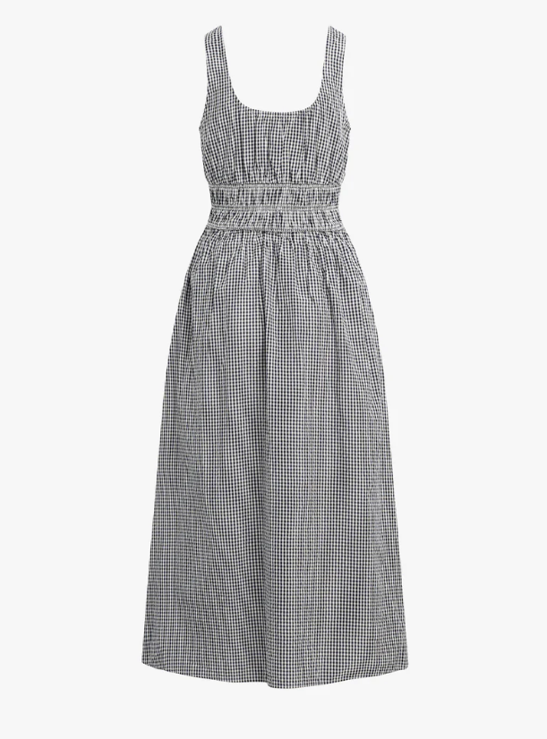 THE SLEEVELESS SWOON DRESS - NAVY/WHITE