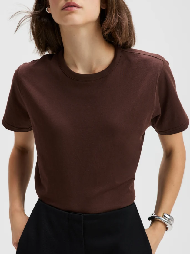 THE ICONICALLY SOFT PERFECT TEE - CHOCOLATE