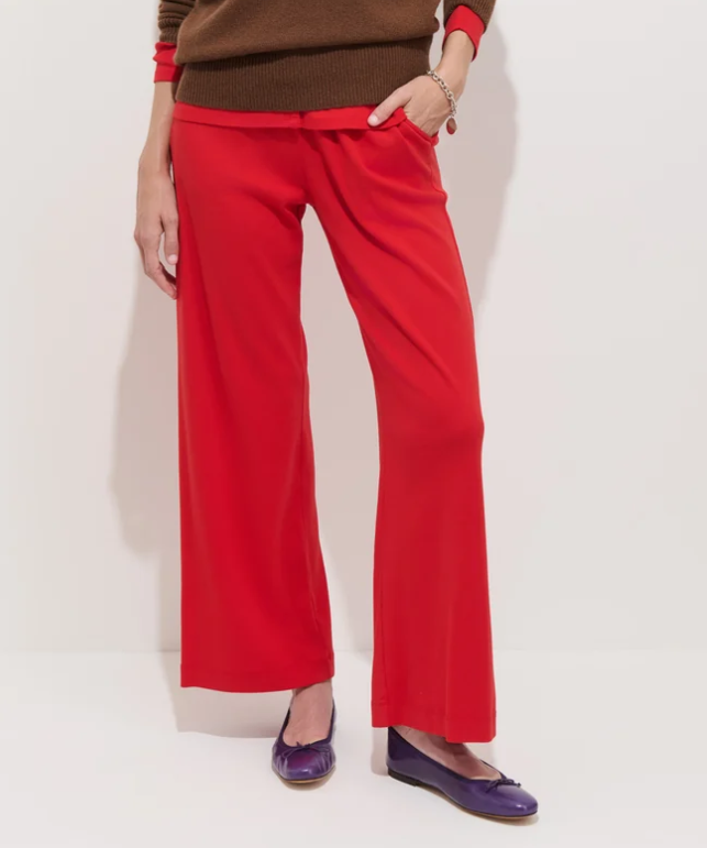SCOUT PULL ON PANT IN COTTON RIB - TOMATO
