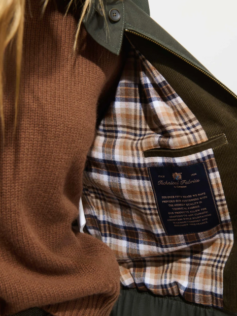 BRIGHTON ZIP JACKET IN TWILL GABARDINE - AUTUMN GREEN