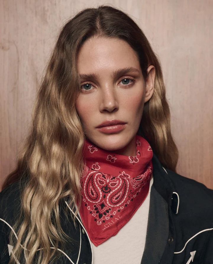 THE SILK BANDANA - TRUE RED