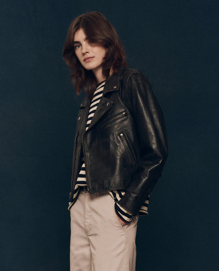 THE PERFECT LEATHER JACKET - WORN BLACK