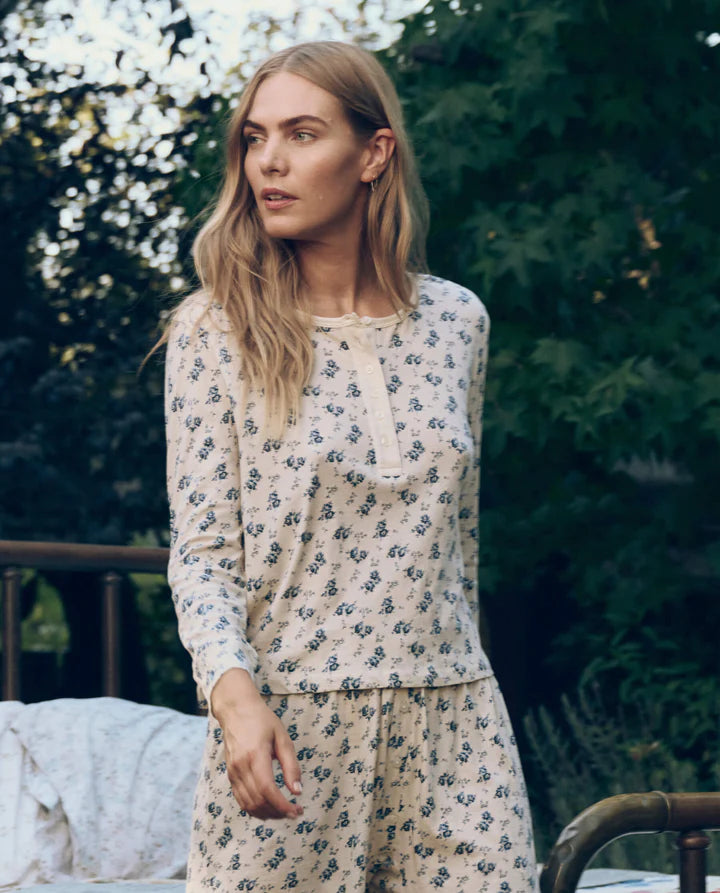 THE CROP SLEEP HENLEY - INDIGO ROSE