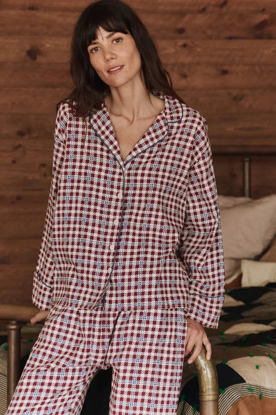 THE PAJAMA SHIRT - BORDEAUX PLAID