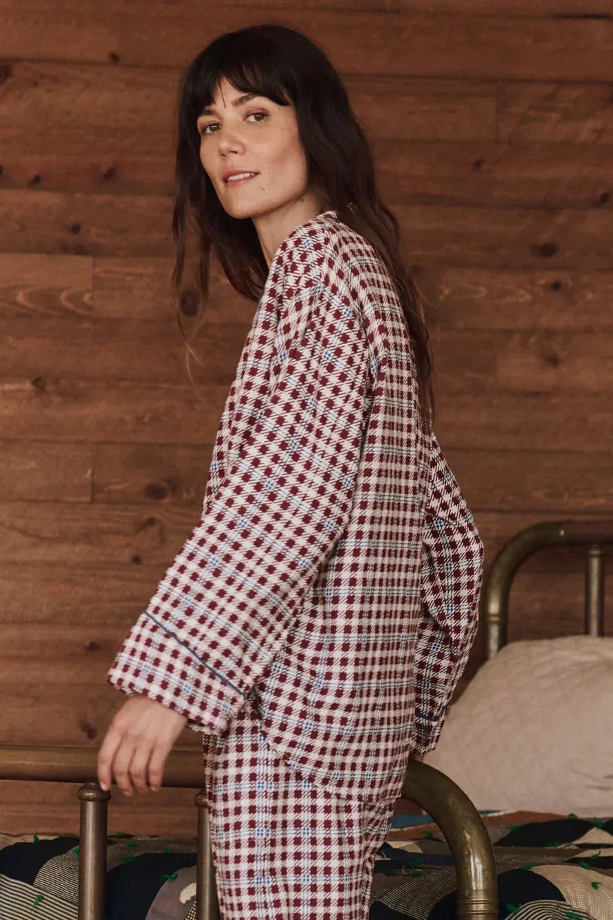 THE PAJAMA SHIRT - BORDEAUX PLAID