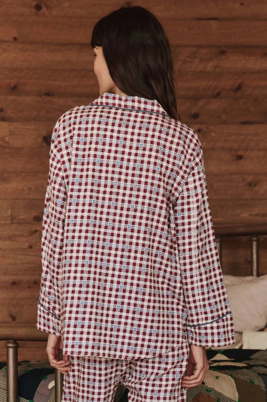 THE PAJAMA SHIRT - BORDEAUX PLAID