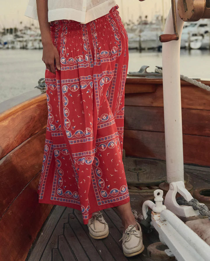 THE CANARY SKIRT - RED SAILBOAT BANDANA
