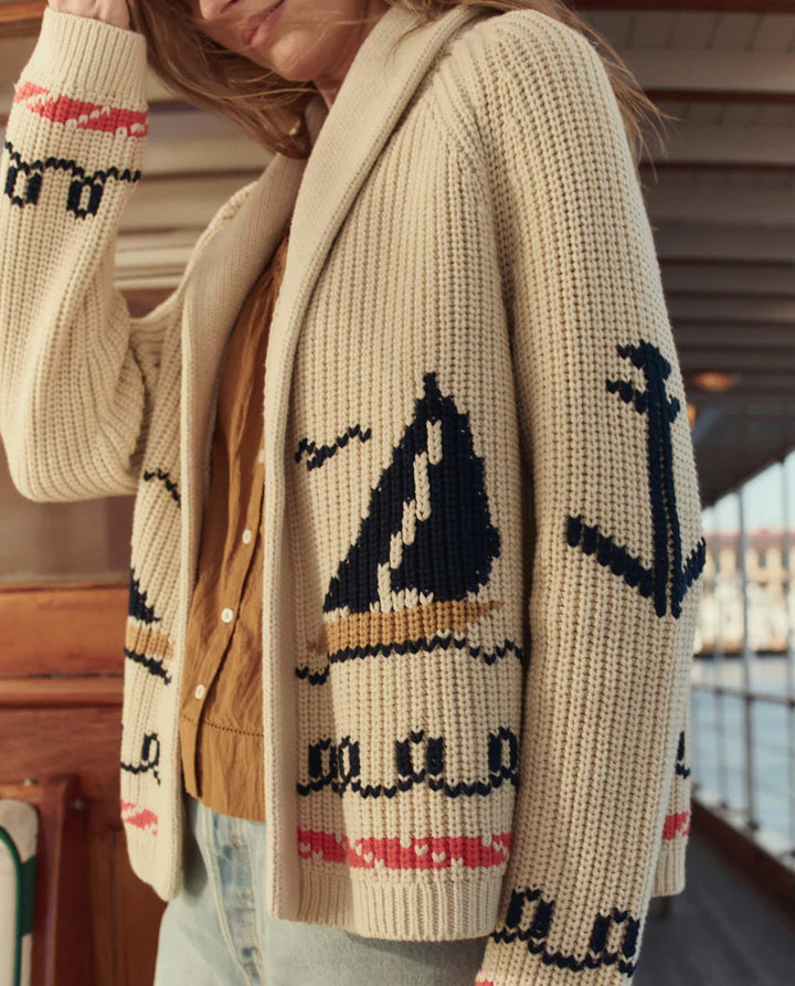 THE SAILBOAT LODGE CARDIGAN - CREAM