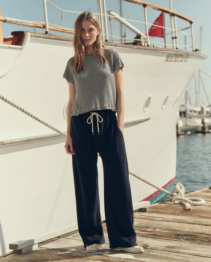 THE MICRO TERRY HORSHOE SWEATPANT - NAVY