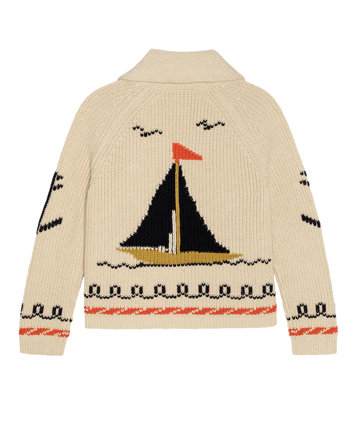 THE SAILBOAT LODGE CARDIGAN - CREAM