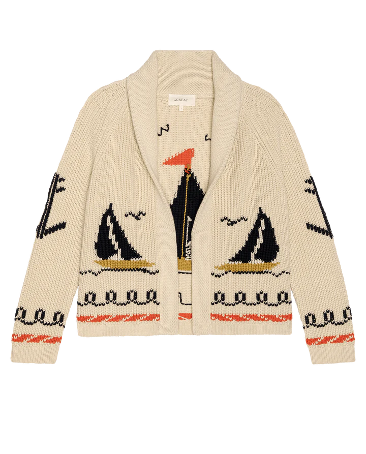 THE SAILBOAT LODGE CARDIGAN - CREAM