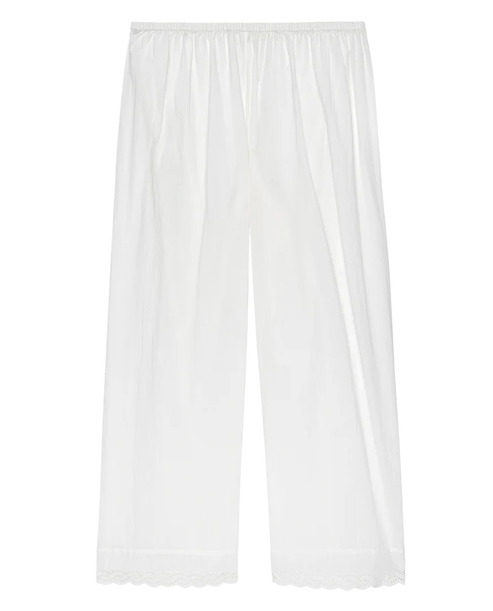 THE EYELET EASY SLEEP PANT - TRUE WHITE