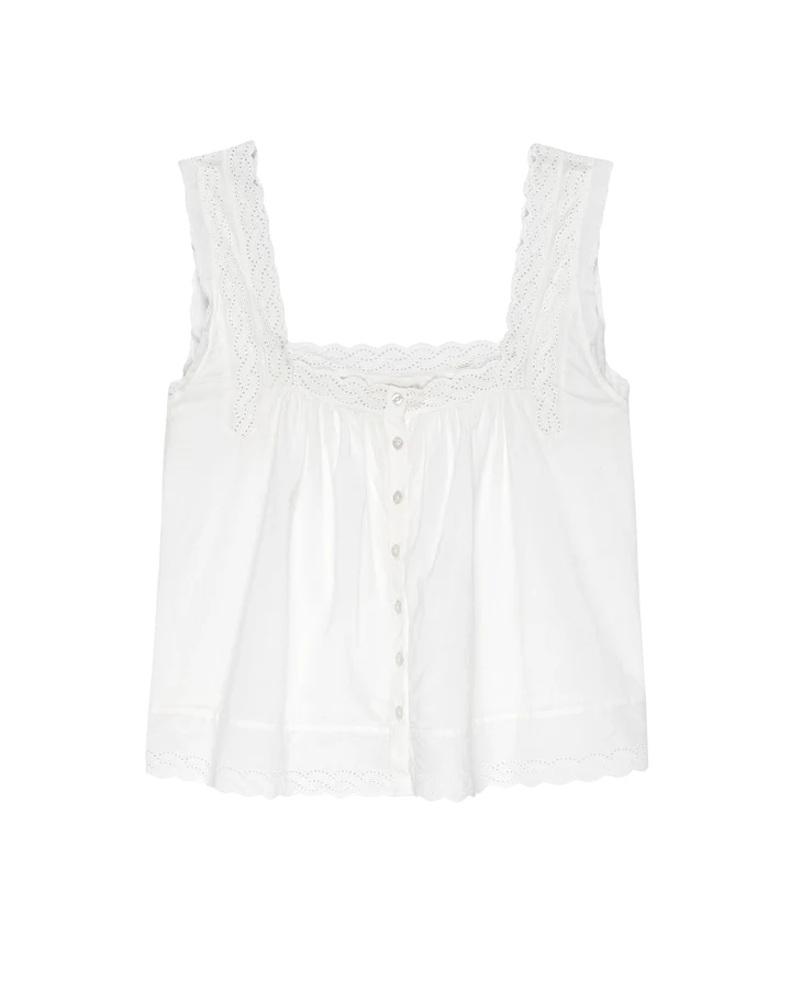 THE EYELET TANK - TRUE WHITE