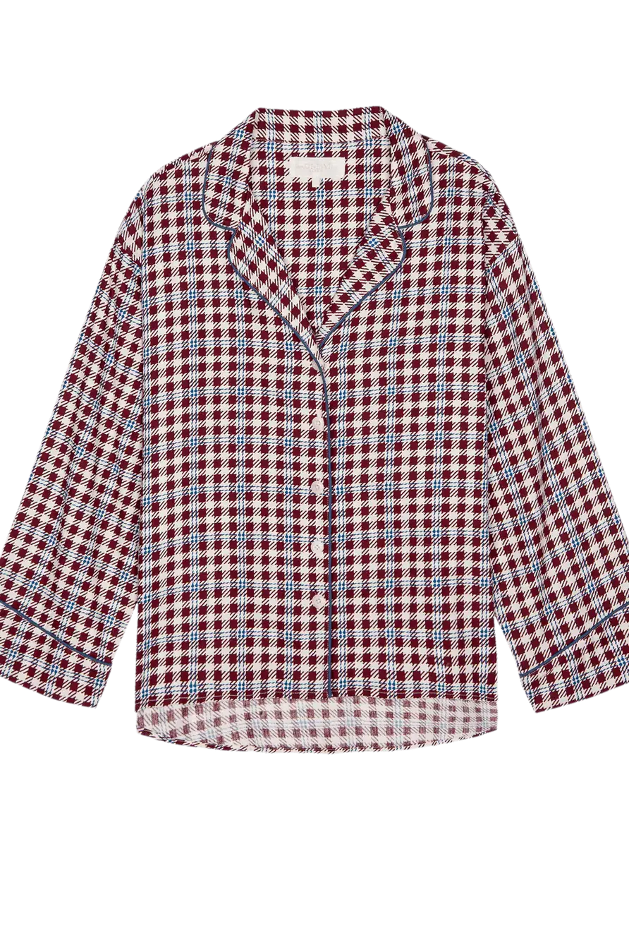 THE PAJAMA SHIRT - BORDEAUX PLAID
