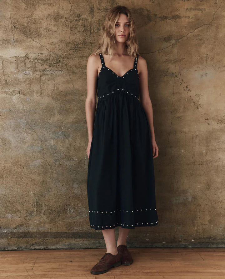 THE REYES DRESS WITH STUDS. - BLACK