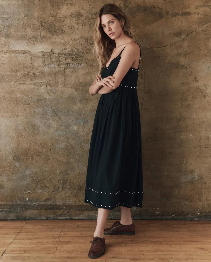 THE REYES DRESS WITH STUDS. - BLACK