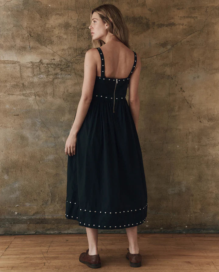 THE REYES DRESS WITH STUDS. - BLACK