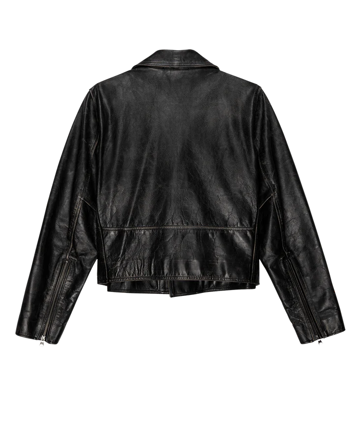 THE PERFECT LEATHER JACKET - WORN BLACK