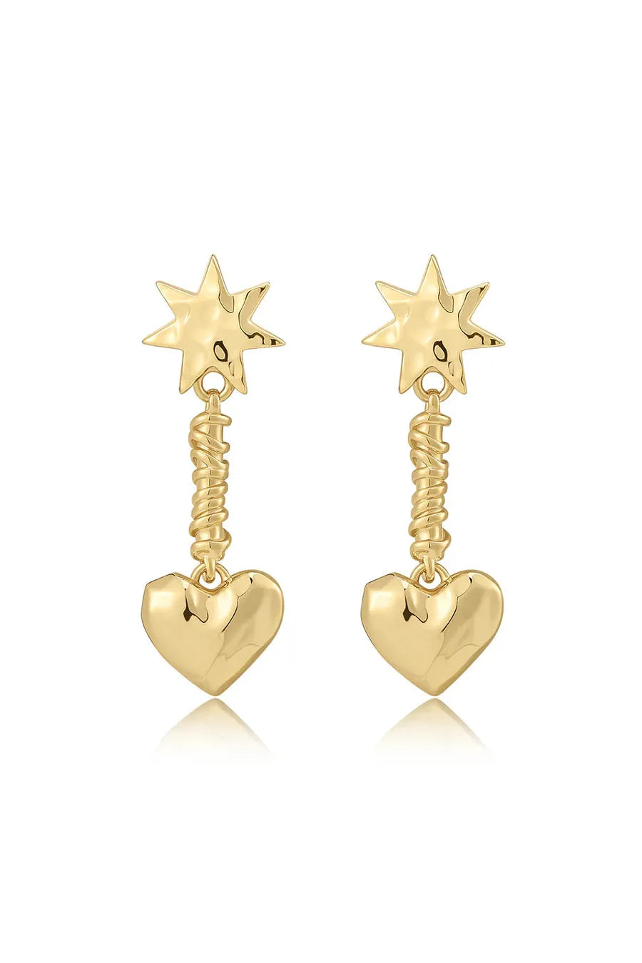 THE MOLTEN HEART DROP STUDS - GOLD