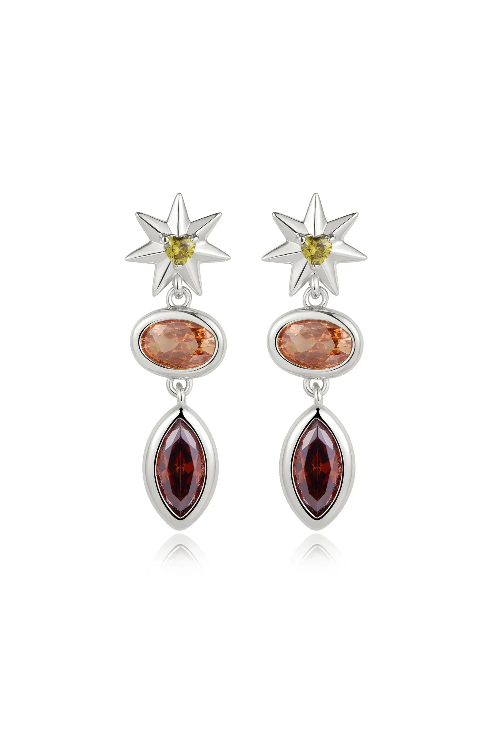 THE STARRY STONE STUDS - SILVER