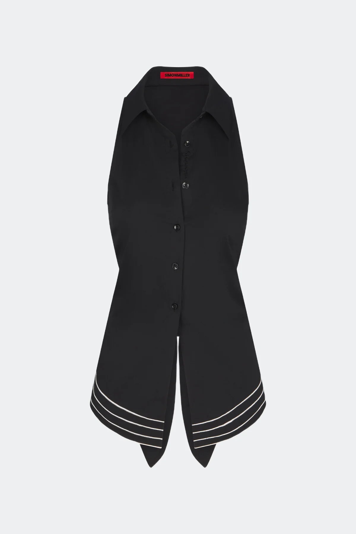 WAVY SLEEVELESS LOCH BUTTON UP