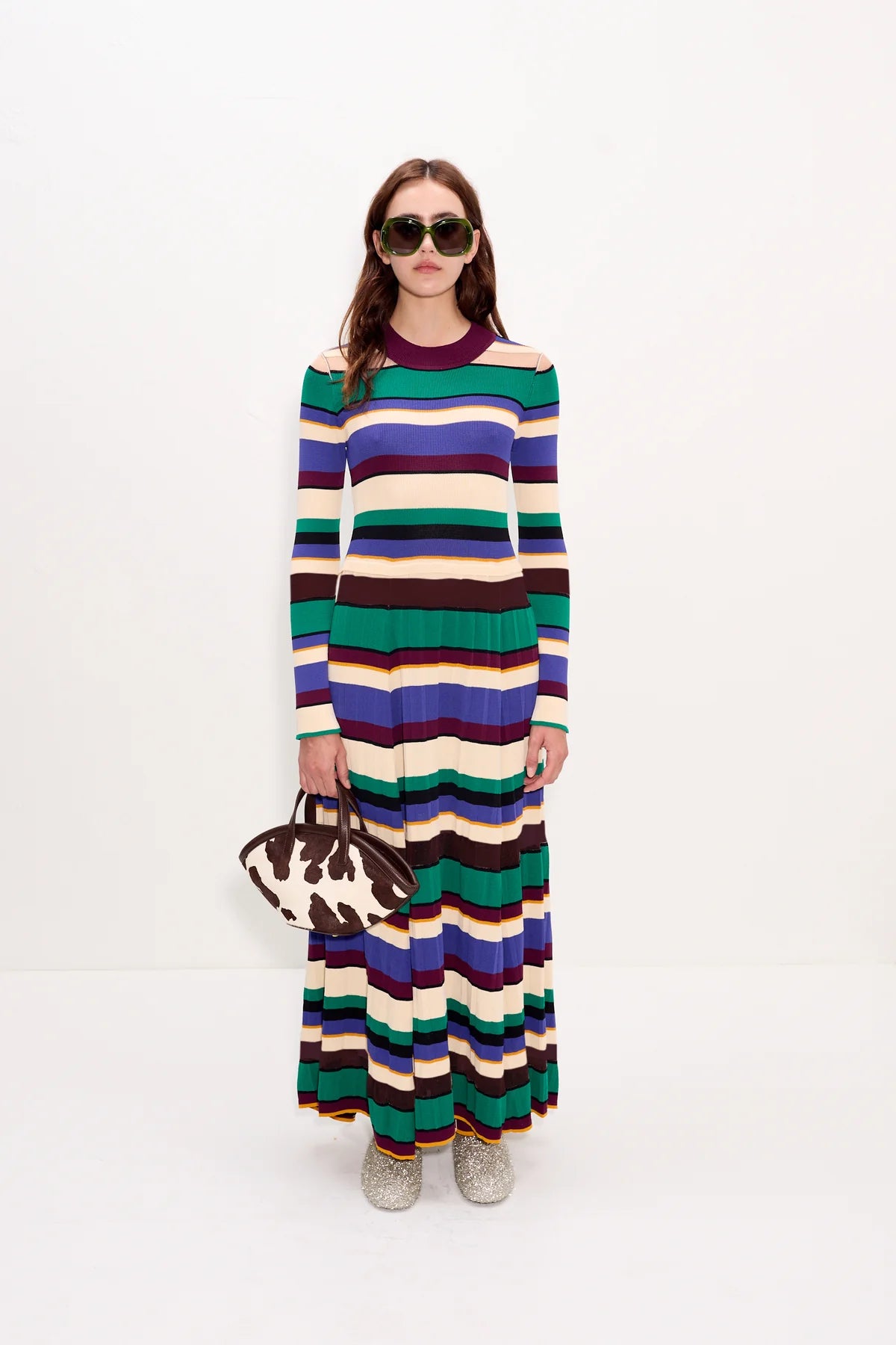 SIMONMILLER Sandrine Knit Dress in Green,Purple. Size L