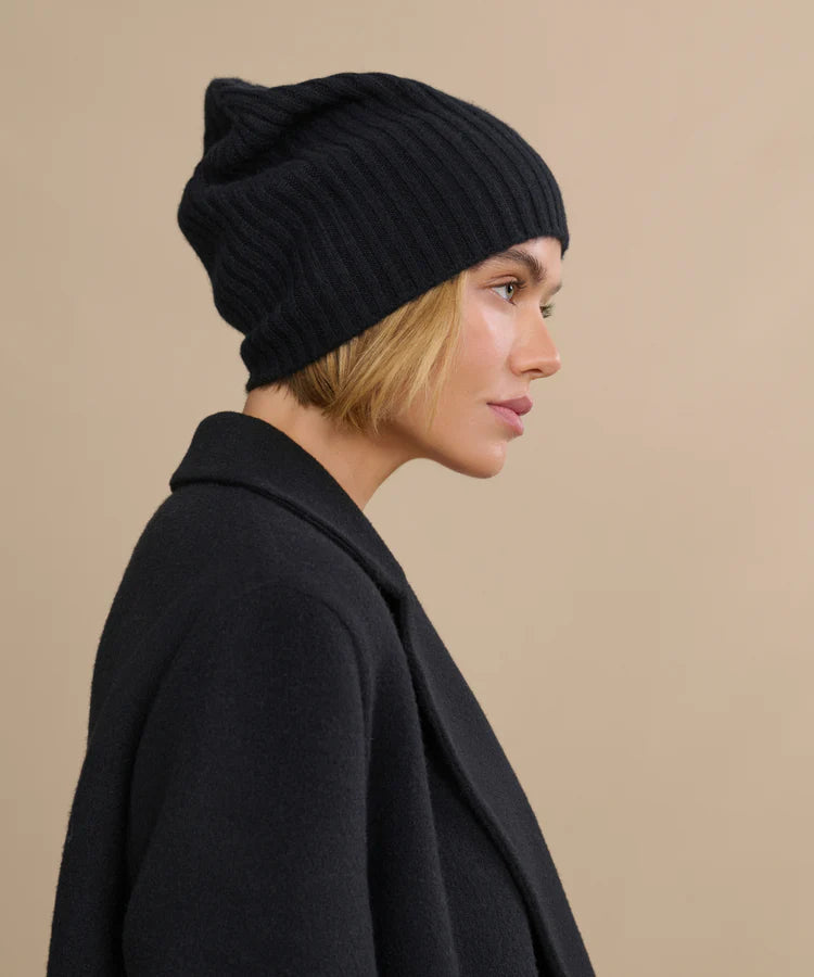 CASHMERE BEANIE - BLACK