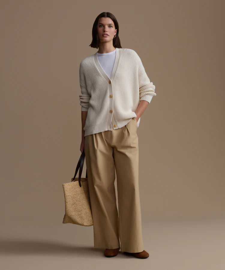 COTTON COCOON CARDIGAN - IVORY
