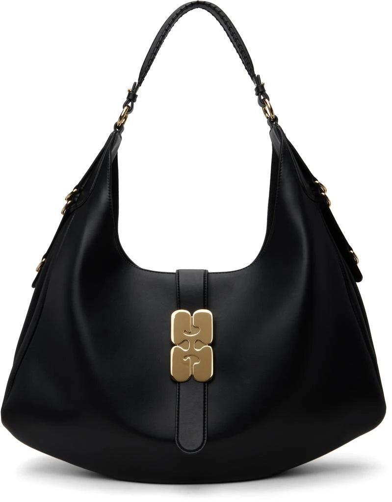 BLACK LARGE KAT BAG - GOLD
